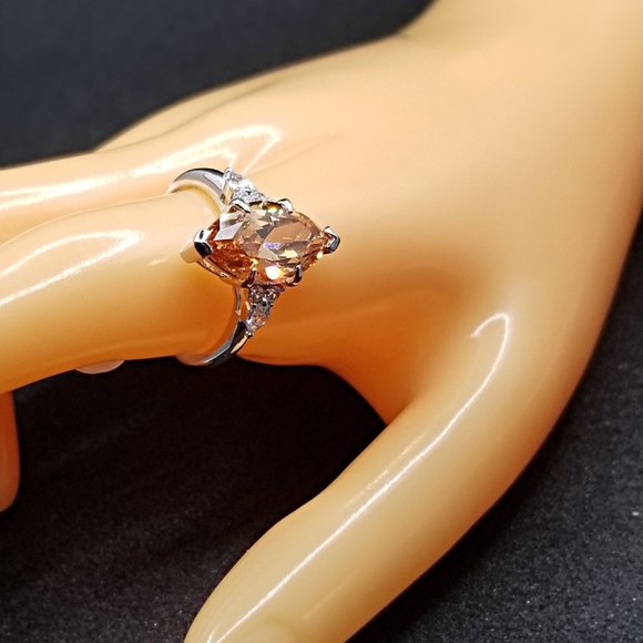 CZ Ring Champagne Size 10 Ring Bomb Party - Picture 2 of 5